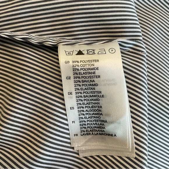 H&M Long Sleeve V-Neck Button Down Striped Shirt. CLEARANCE - Picture 4 of 9